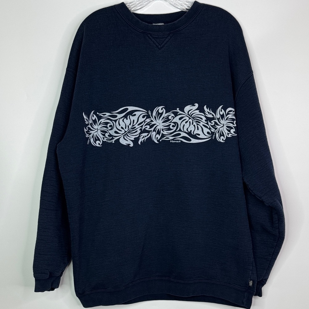 Crazy Shirts Hawaiian Navy Blue Crewneck Sweatshirt Size XL